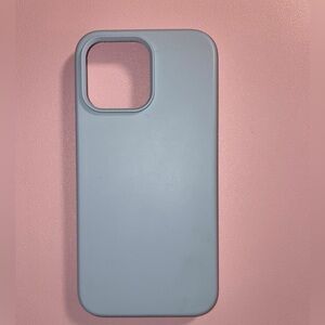 iPhone 14 Pro Max Silicone phone case light blue screen protector included